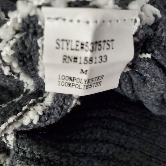 Pink Clover Quad Striped Knit Open Front Cardigan w/ Pockets Grey Size M New - Picture 8 of 11